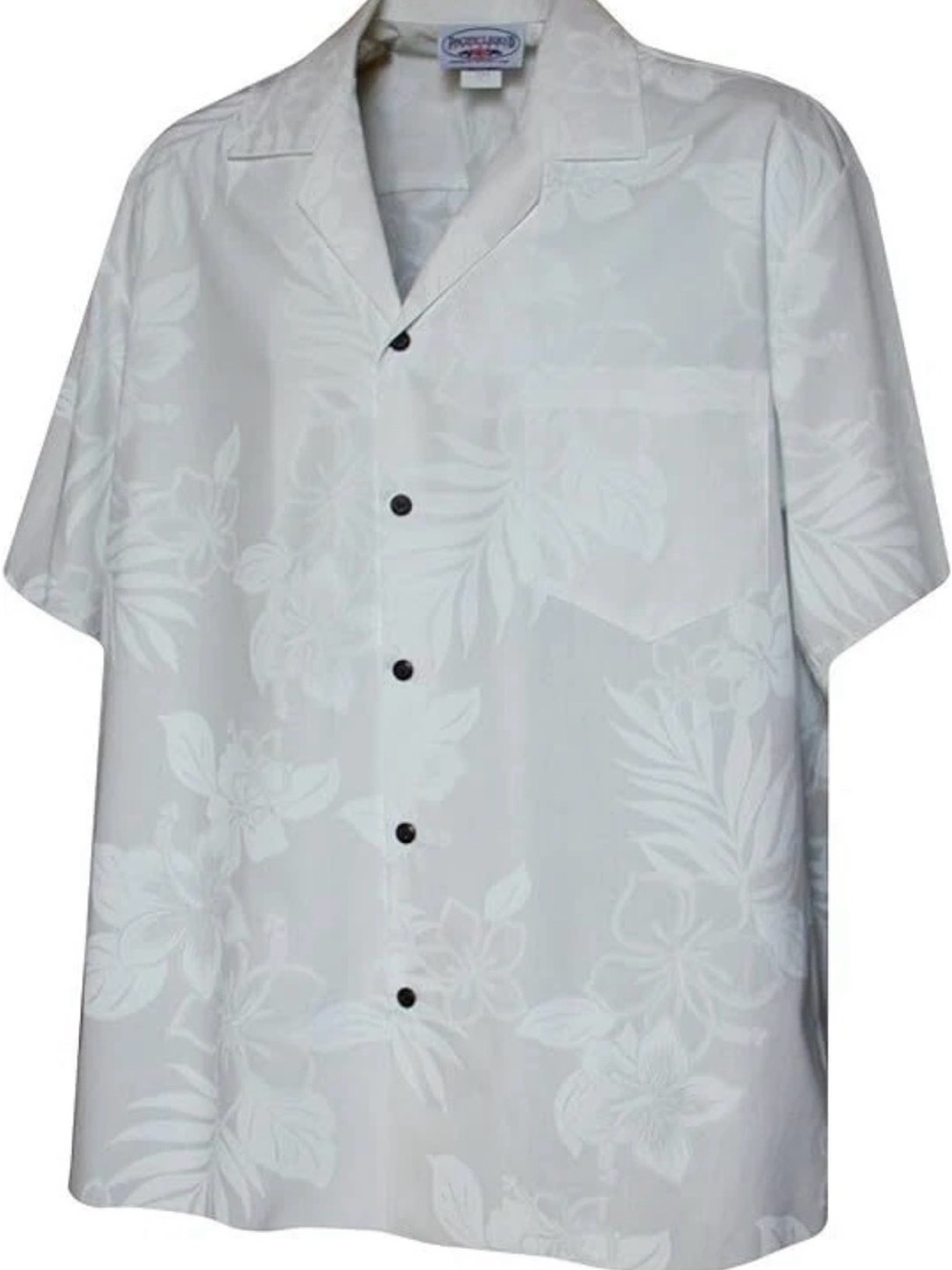 Pacific Legend White Wedding Tropical Floral Men's Hawaiian Shirt - 3X